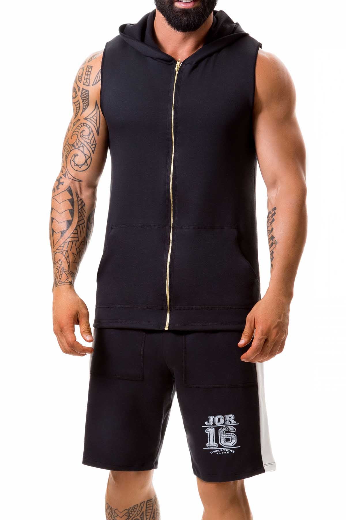 Jor Black Sleeveless Warrior Hoodie