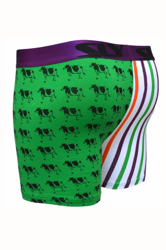 Sly Green & Multi Milk The Cow Boxer Brief & Socks Pack