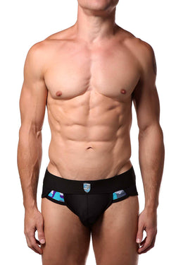 Freedom Reigns Black/Aqua-Camo Sport-Mesh Strike Brief thumbnail 1