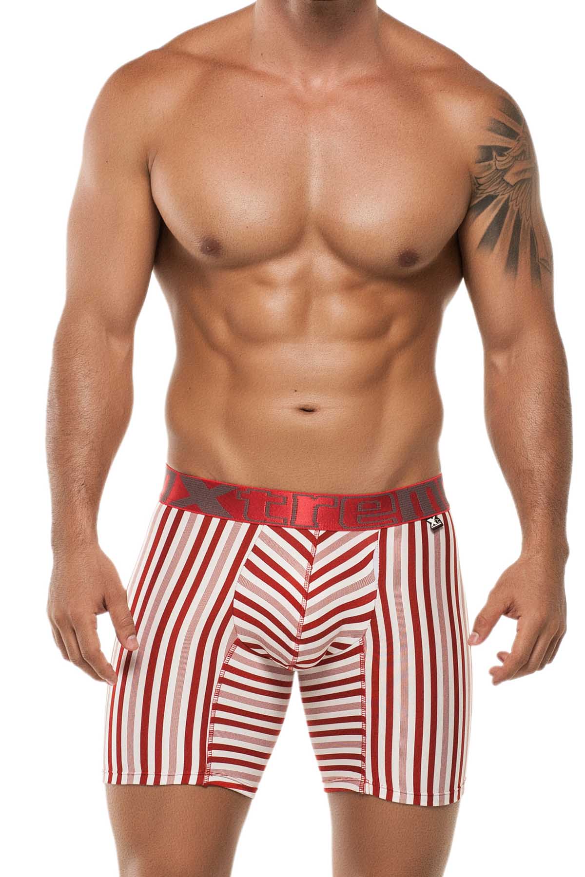 Xtremen Red Classic Stripes Microfiber Boxer Brief