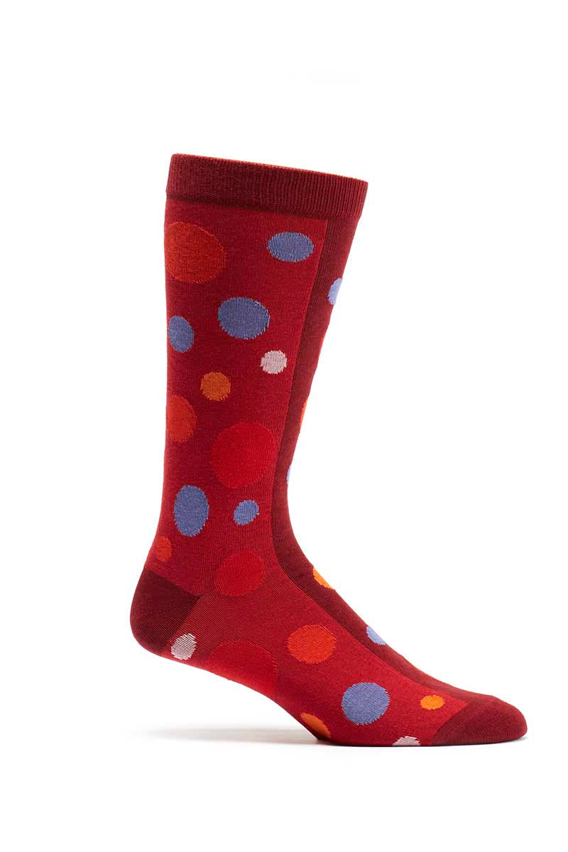 Ozone Red Dual Dots Crew Sock