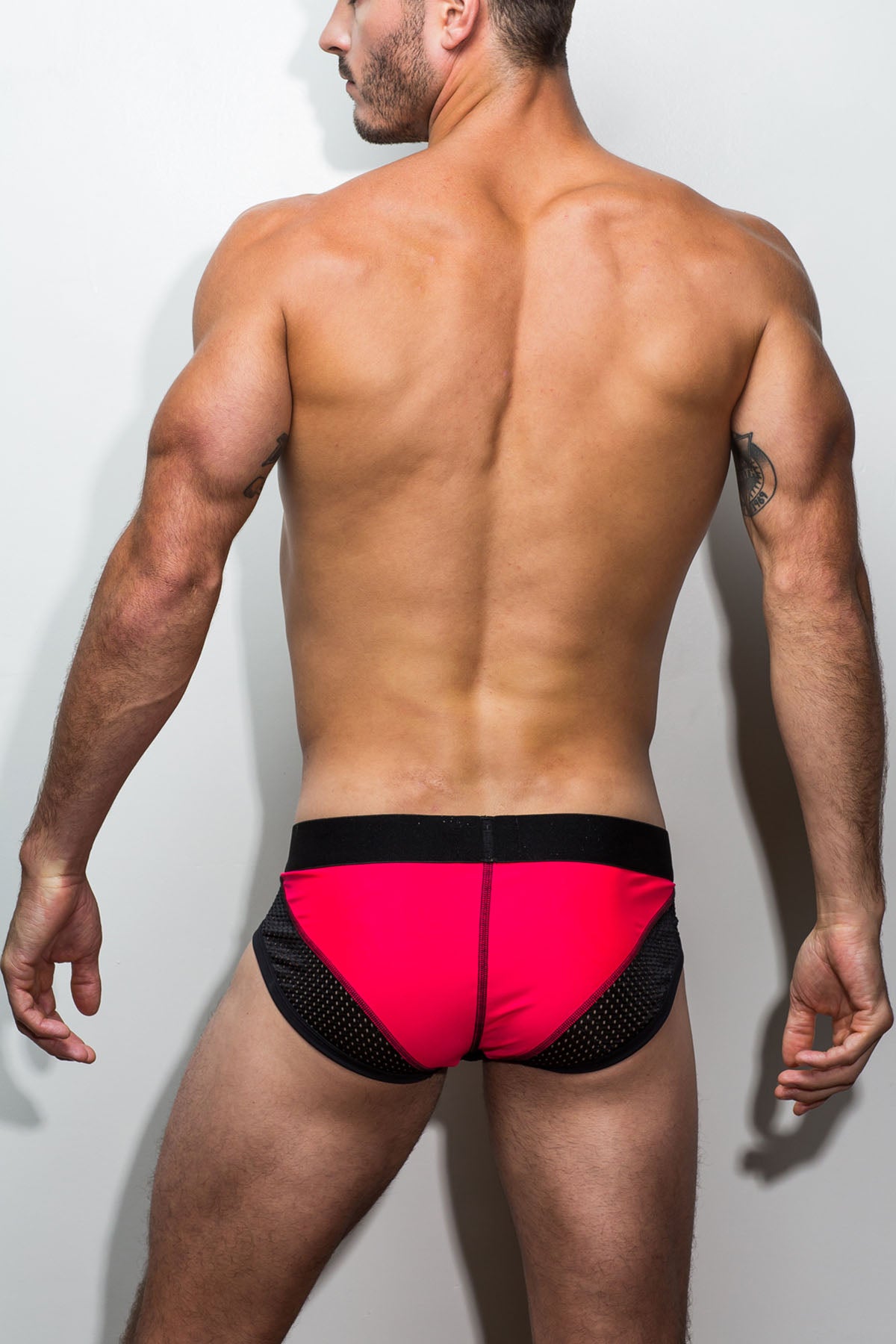 Marco Marco Neon Red NY Basketball Mesh Brief
