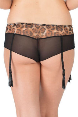 Parfait Leslie Animal Print Boyshort with Garters thumbnail 4