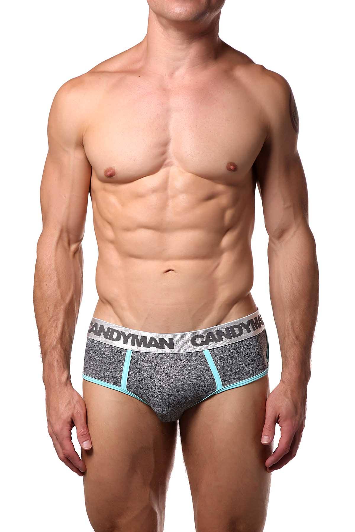 Candyman Grey/Blue Heathered Brief