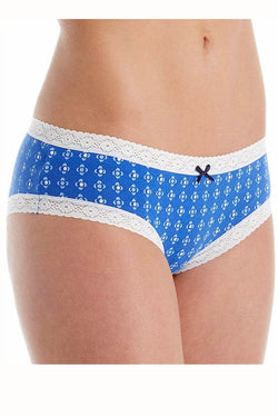 Tommy Hilfiger Blue Zig-Zag/Dots Cotton/Lace Cheeky Brief thumbnail 2