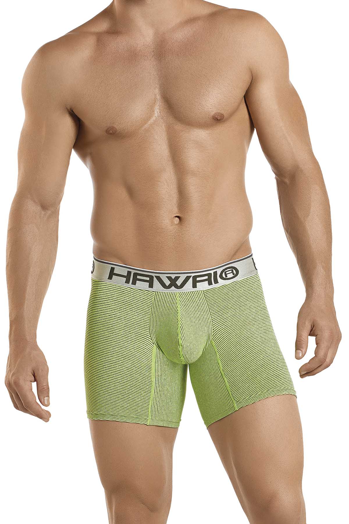 Hawai Lime Green & Grey Pinstripe Boxer