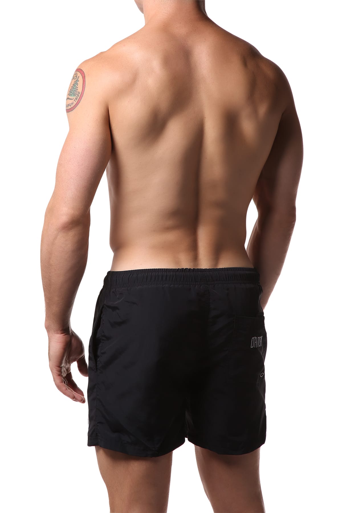 Datch Solid Black Gladiator Swim Short