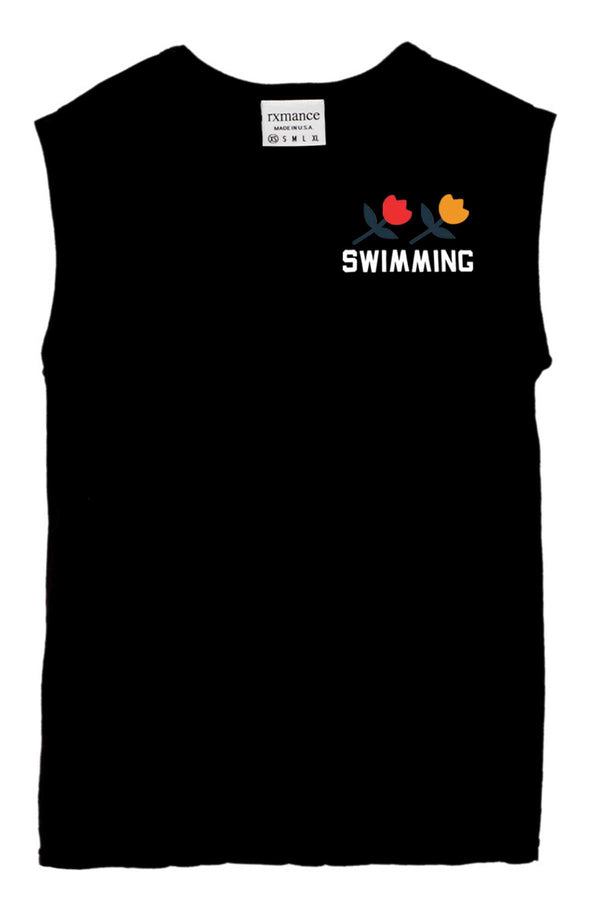 Rxmance Black Swimming Muscle T