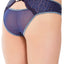 Coquette Navy Sequin Paneled Keyhole Panty