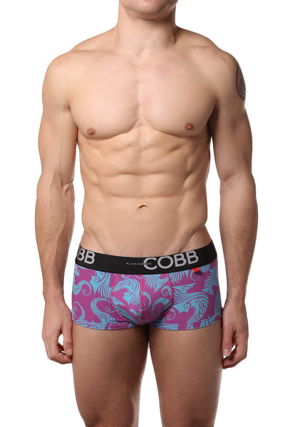 Alexander Cobb Pink & Blue Maori Tattoo Trunk