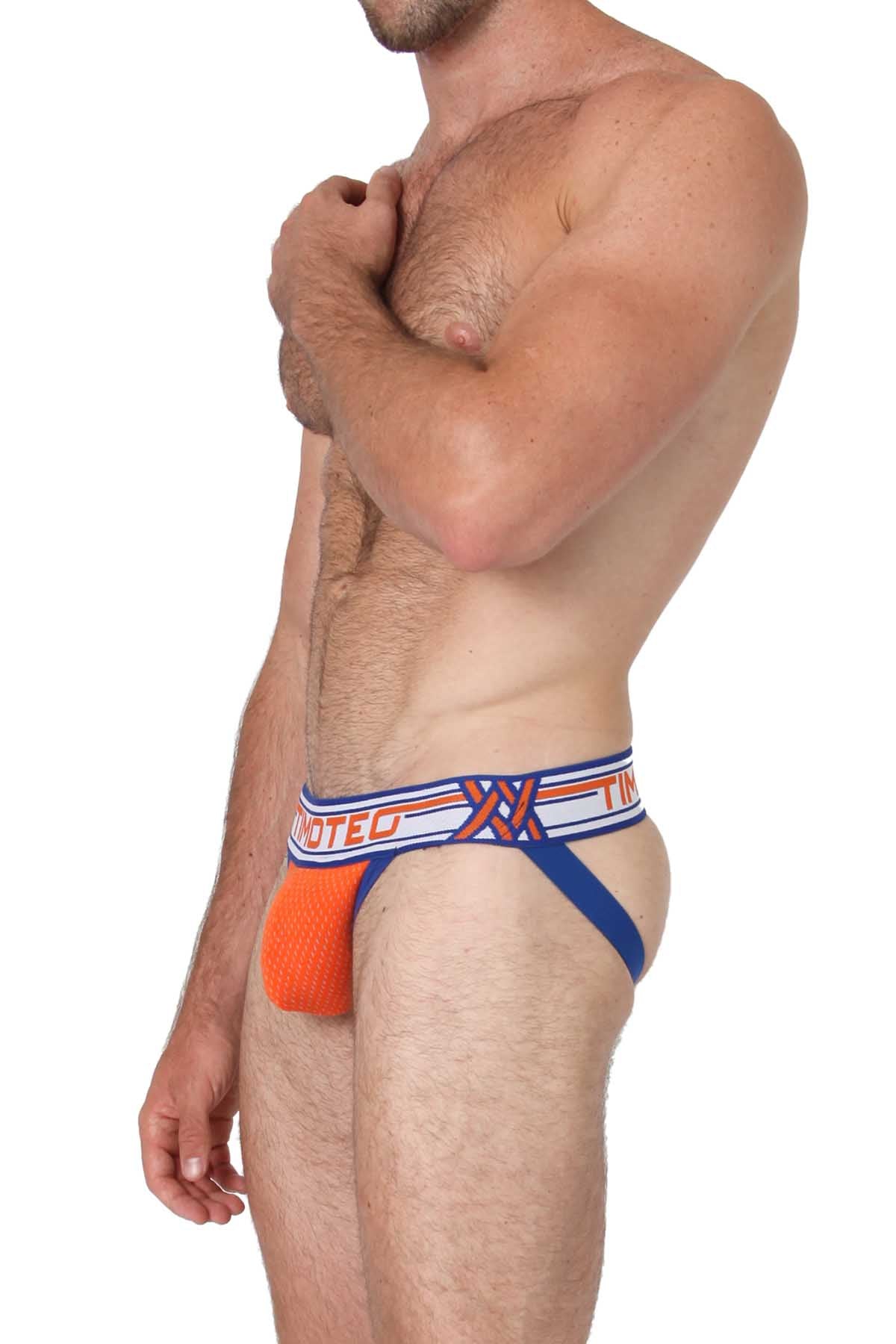 Timoteo Orange & Blue Jet Stream U-Bulge Jockstrap