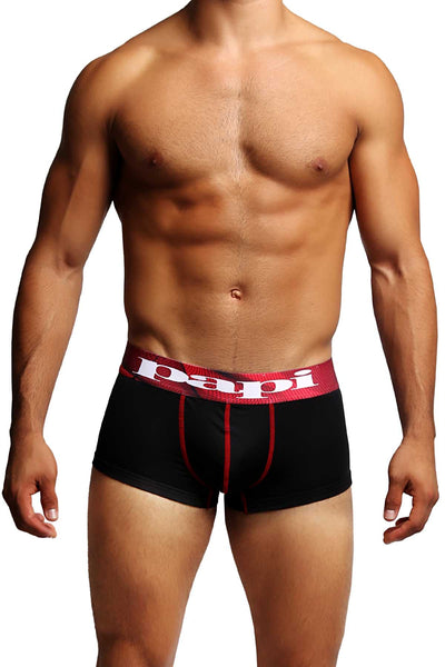 Papi Black/Red Contrast Microfusion Performance Brazilian Trunk 2-Pack