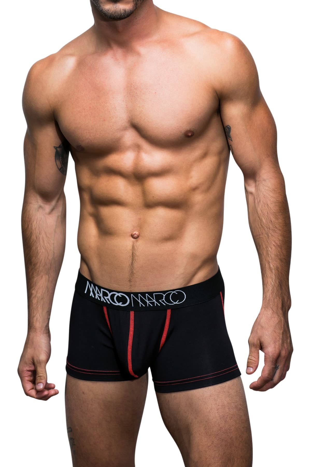 Marco Marco Black & Neon Orange Stitched Boxer Brief
