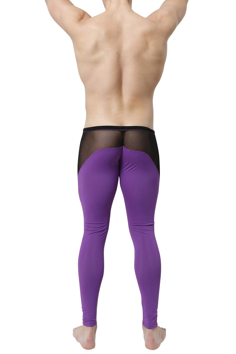 CheapUndies Purple Mesh Panel Performance Tights