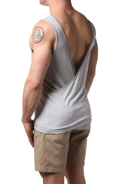 Modus Vivendi Grey Wide-Line Croise Tank Top thumbnail 2