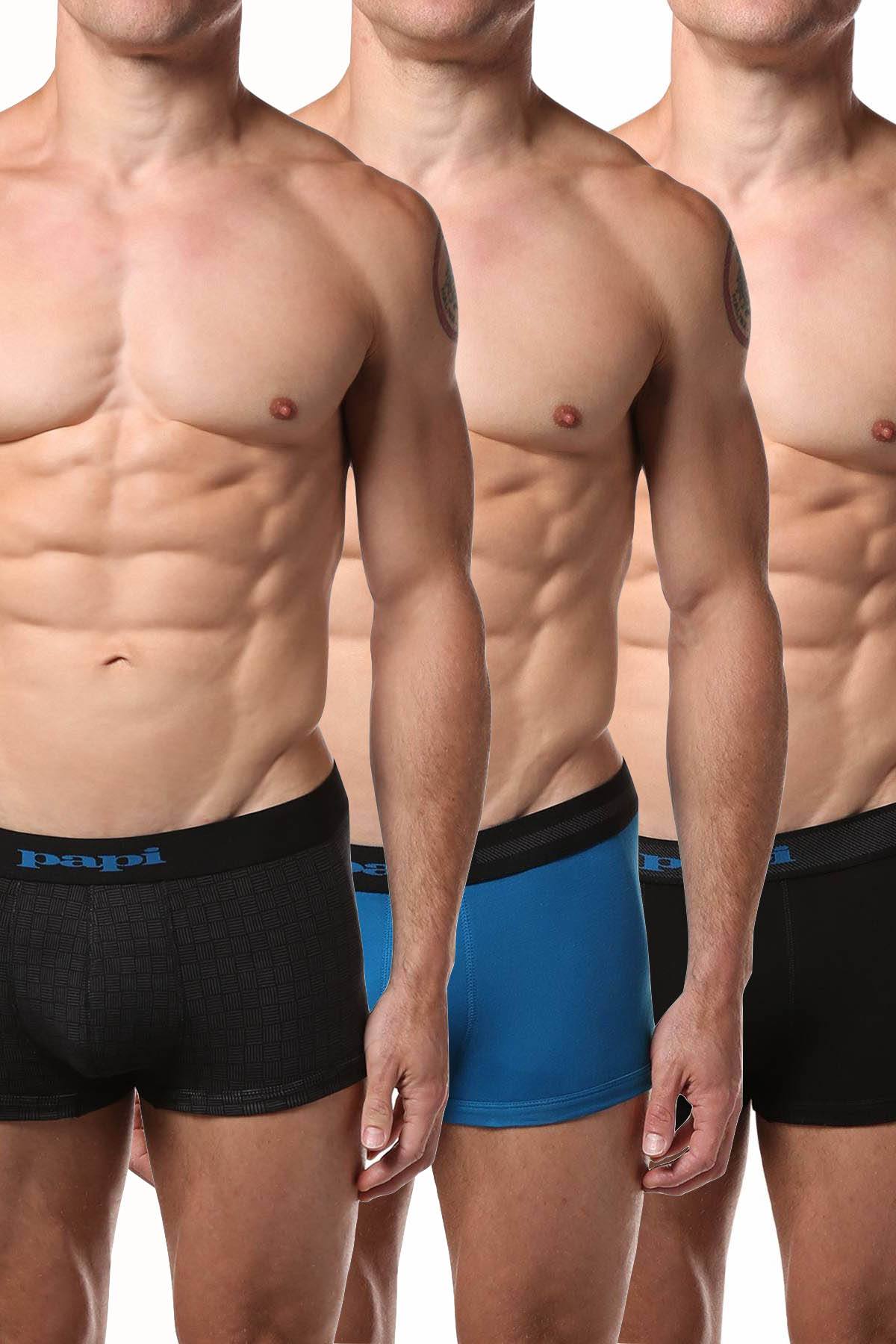 Papi Ocean/Black/Print Brazilian Trunk 3-Pack
