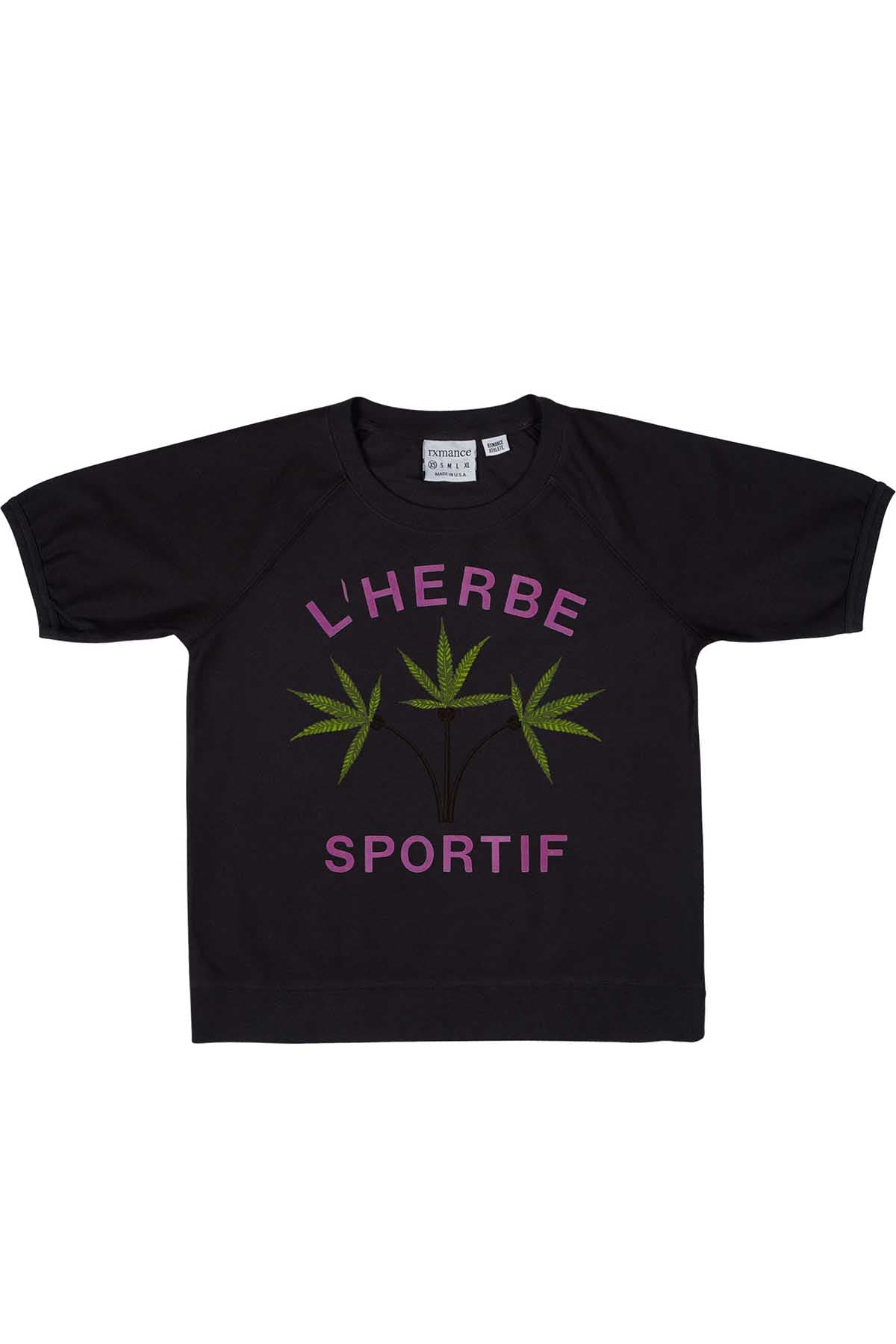 Rxmance Unisex Phantom Black L'Herbe Short Sleeve Sweatshirt