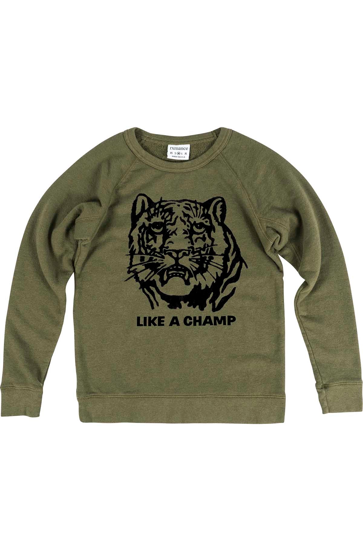 Rxmance Unisex Army Green Like A Champ Sweatshirt