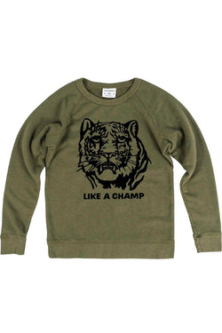 Rxmance Unisex Army Green Like A Champ Sweatshirt thumbnail 1
