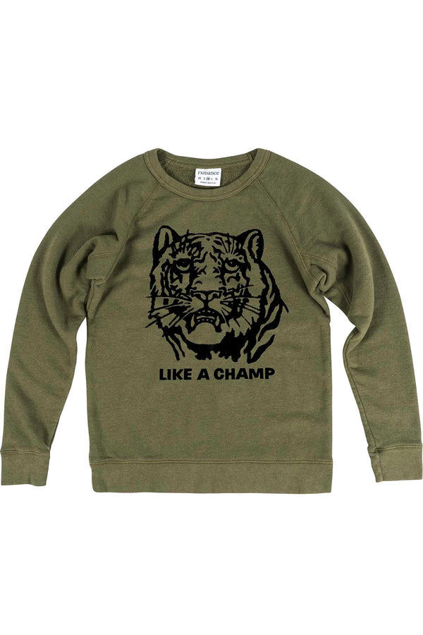Rxmance Unisex Army Green Like A Champ Sweatshirt