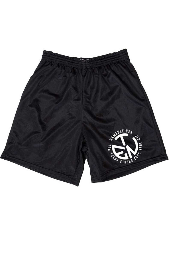 Rxmance Unisex Black Circle Ten Mesh Short