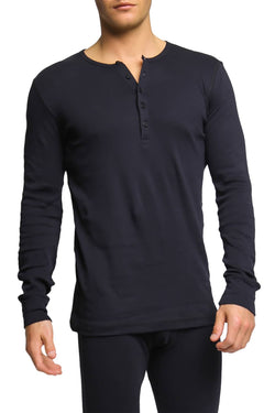 2(X)IST Black Essential Long Sleeve Henley thumbnail 2
