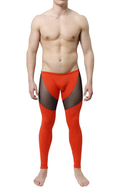CheapUndies Burnt Orange Mesh Panel Performance Tight thumbnail 1