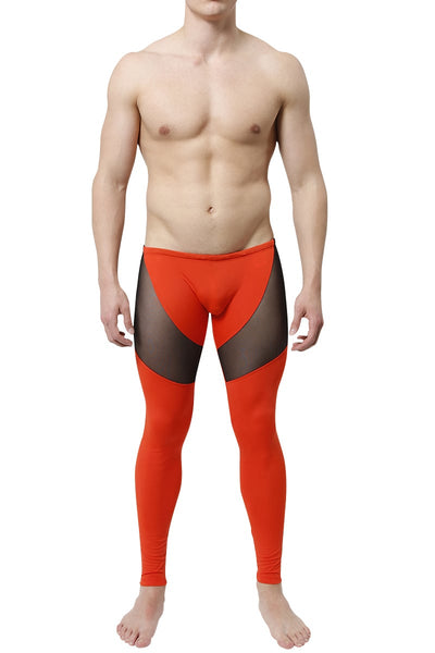 CheapUndies Burnt Orange Mesh Panel Performance Tight