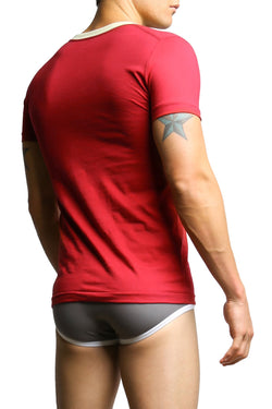 C-IN2 Jester Red Color Pop V-Neck Shirt thumbnail 3