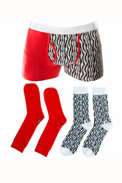 Sly Red & Black Urban Zoo Boxer Brief & Sock Pack thumbnail 1