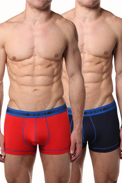 2(X)IST Flame & Navy Performance Cotton Trunk 2-Pack thumbnail 1