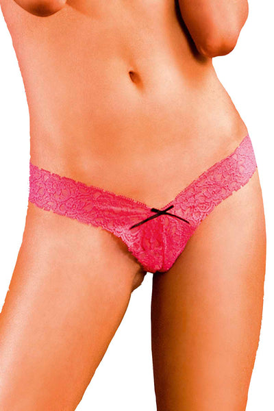 Baci Pink Lace Low-Rise G-String