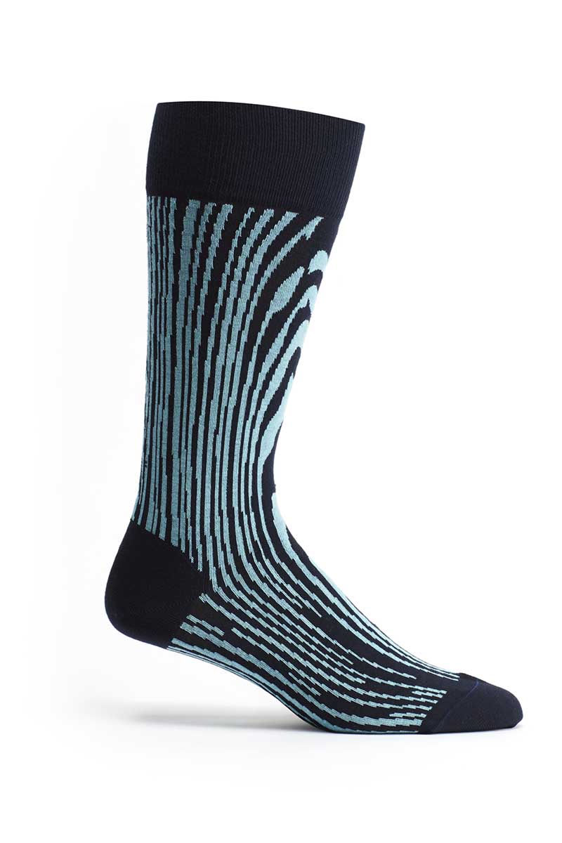 Ozone Navy Dual Grain Crew Sock