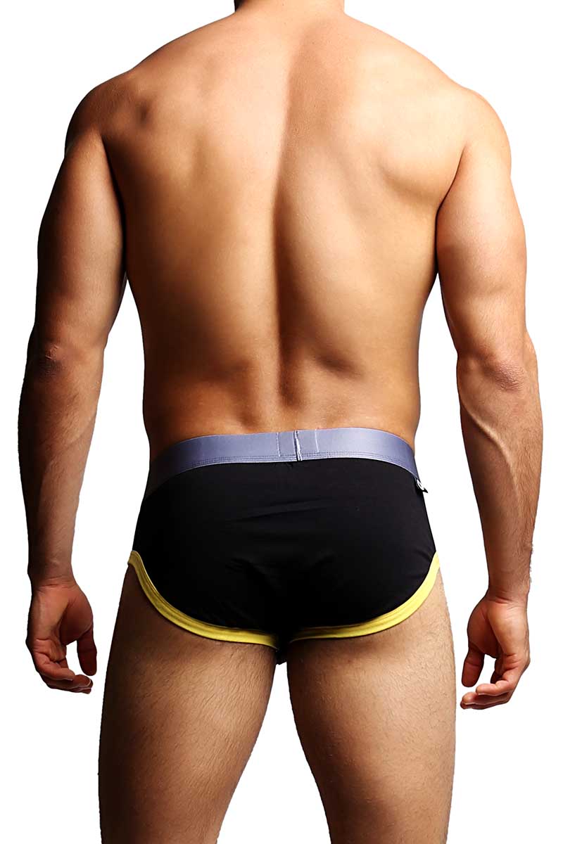 Edge Black & Yellow Fitted Brief