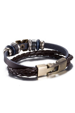 Vintage Brown Cross Leather Bracelet thumbnail 3