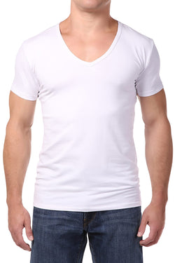 Papi White Body Defining V-Neck Shirt thumbnail 1