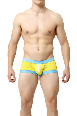 Tulio Yellow Mesh Go-Go Zipper Swim Trunk thumbnail 1