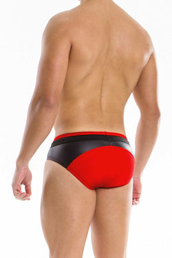 Modus Vivendi Black/Red Leather-Look Blend Brief thumbnail 3