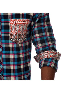 Do Nothing Black & Blue Gotchya Button Up thumbnail 4