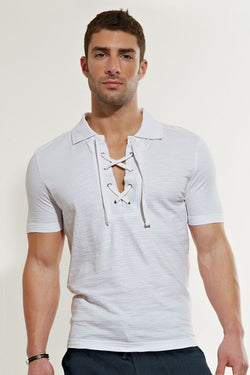 Andres Velasco White Torino Lace-Up Top thumbnail 1
