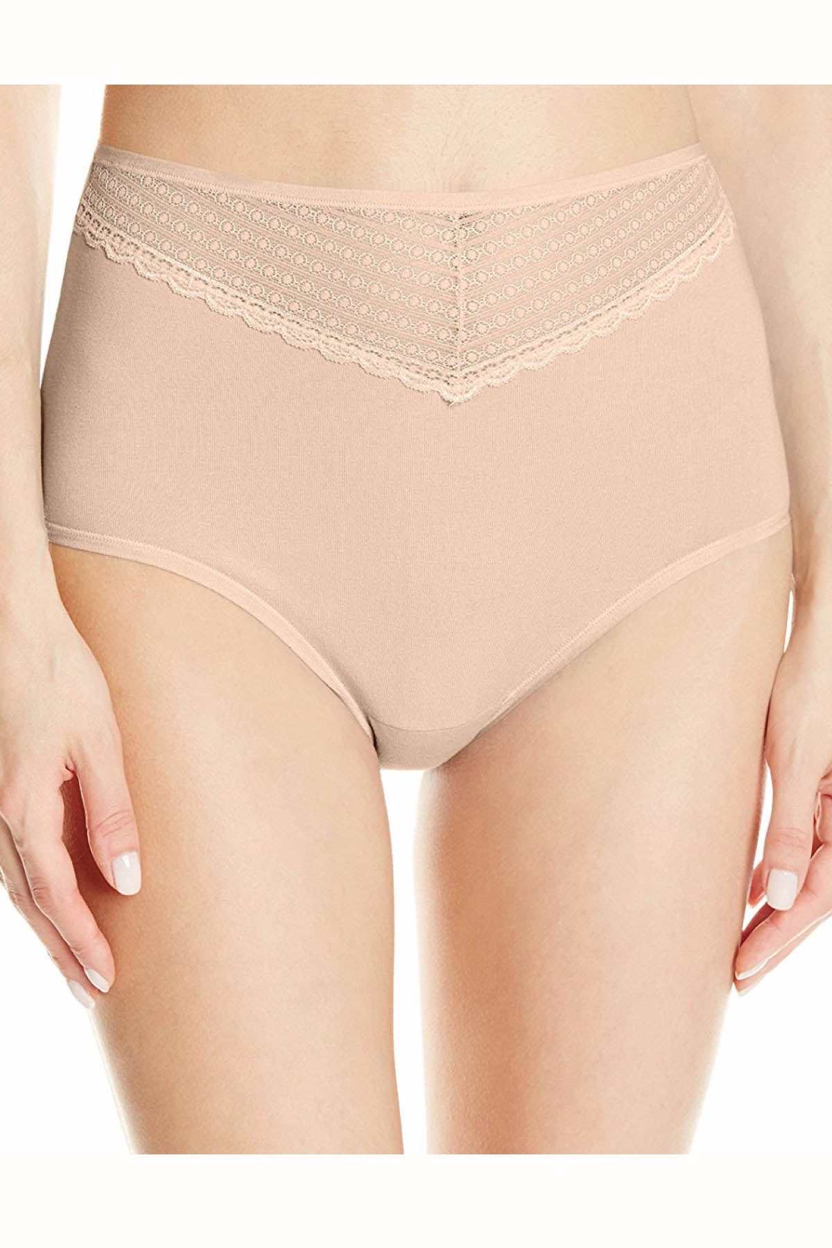 Vanity Fair Rose-Beige Beautifully Smooth Lace Brief
