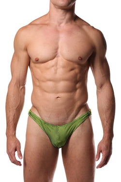 EXCiTE Neon Yellow Net Thong thumbnail 1