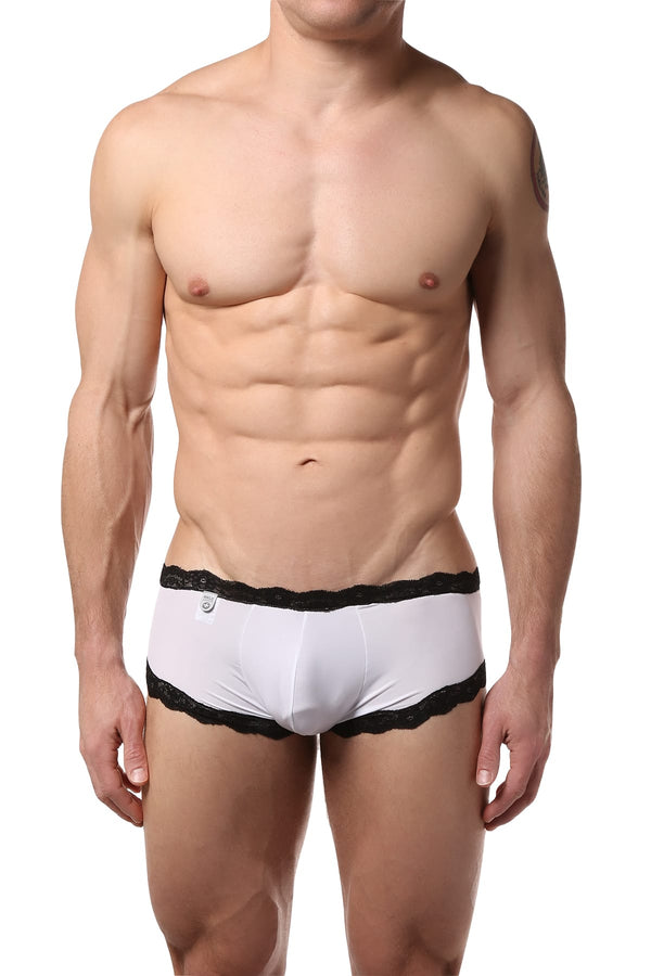 Male Basics White Rose Lace Boyshort