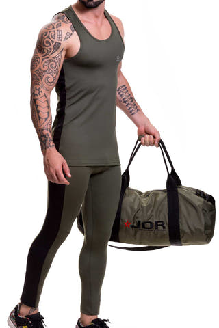 Jor Army-Green Runner Tank Top