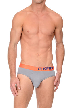 2(X)IST Grey & Orange Electric Cotton Stretch Brief thumbnail 1