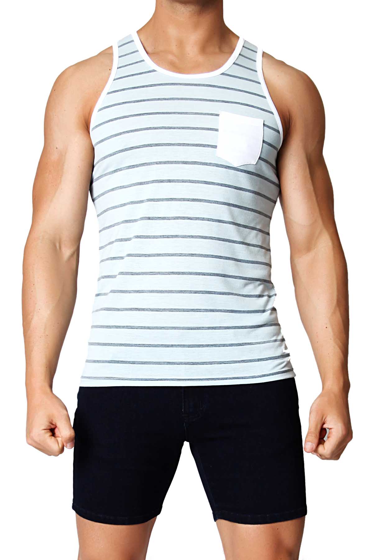 Timoteo Grey & Blue Oceanside Tank