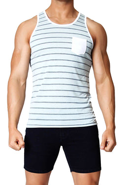 Timoteo Grey & Blue Oceanside Tank thumbnail 1