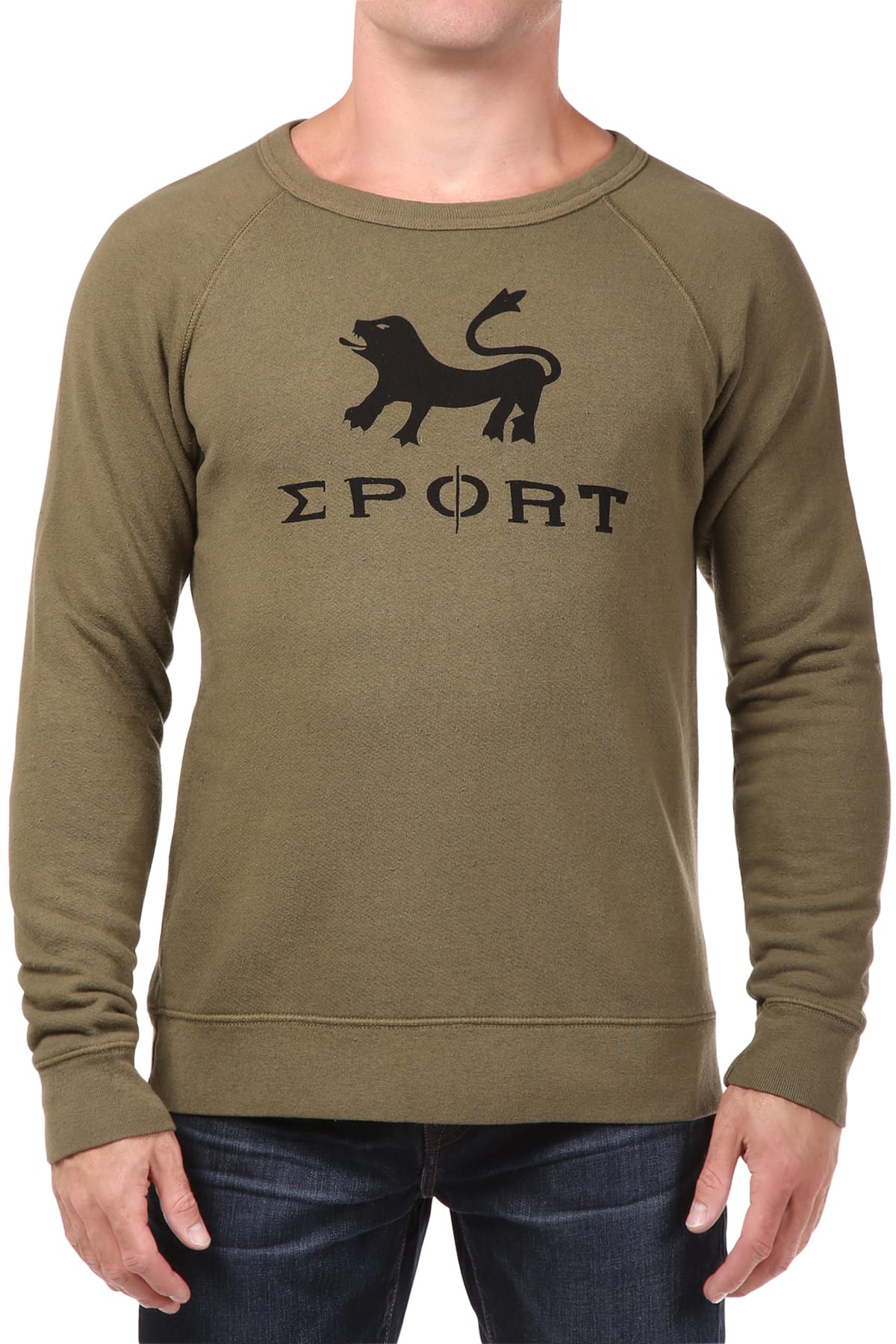 Rxmance Unisex Army Green Lion Sport Sweatshirt
