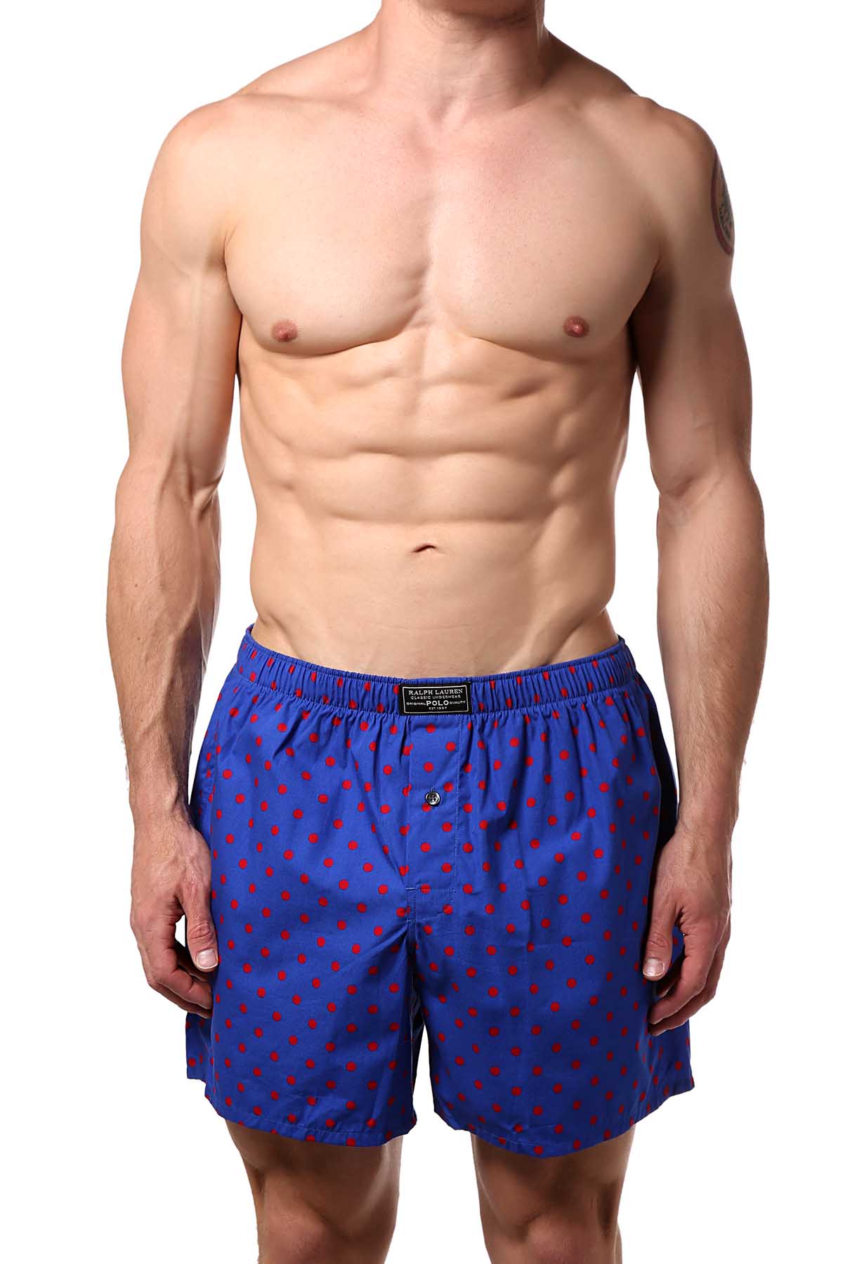 Polo Ralph Lauren Blue/Red Polka Dot Classic-Fit Woven Boxer Short