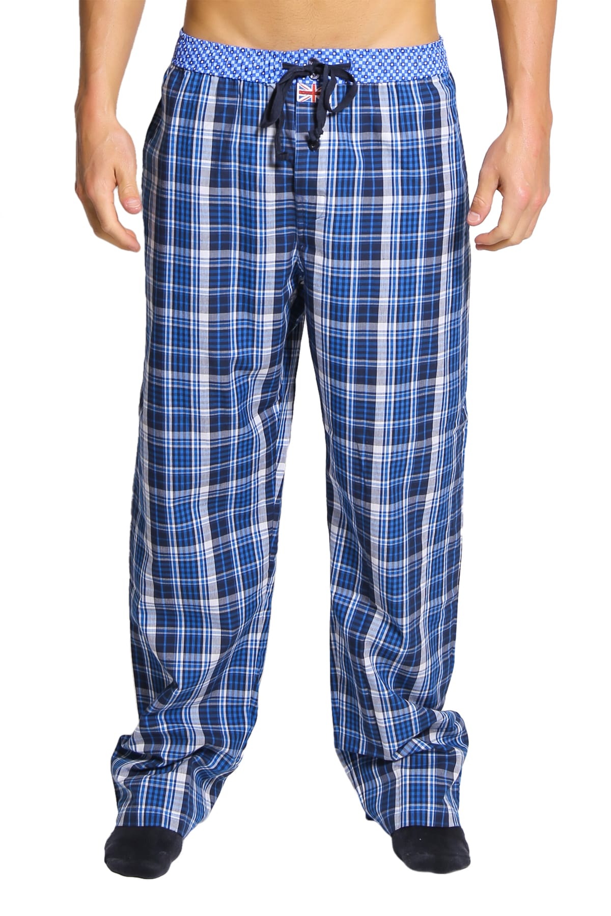 English Laundry Blue Plaid Drawsting Pant